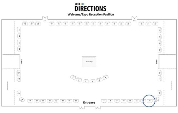 Directions 2014 Expo Floor Plan - Booth 14